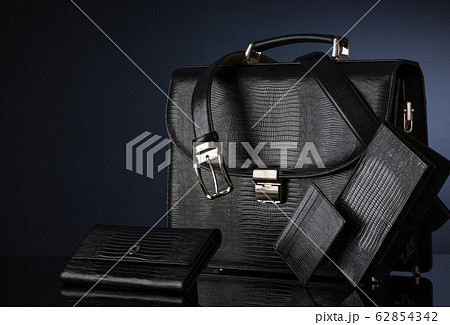 men's accessories on a black background 62854342