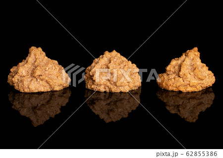 Coconut chocolate biscuit isolated on black glass 62855386