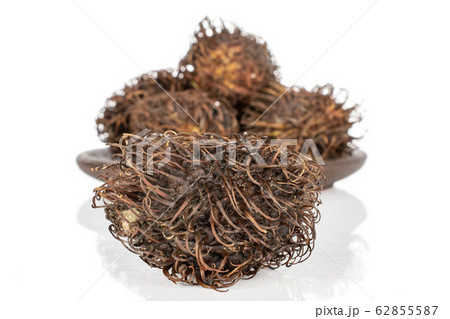 Old brown rambutan isolated on white 62855587