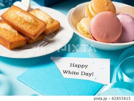 Happy White Day! ホワイトデー マカロン 洋菓子 フィナンシェ メッセージカード Happy White Day! ホワイトデー マカロン 洋菓子 フィナンシェ メッセージカード 62855815