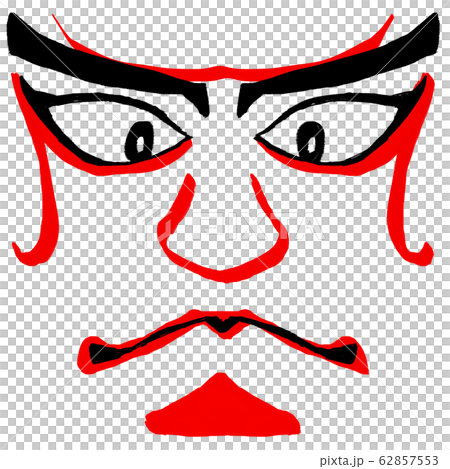 Image material of red and black Kumadori Image material of red and black Kumadori 62857553