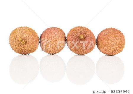Fresh lychee fruit isolated on white Fresh lychee fruit isolated on white 62857946