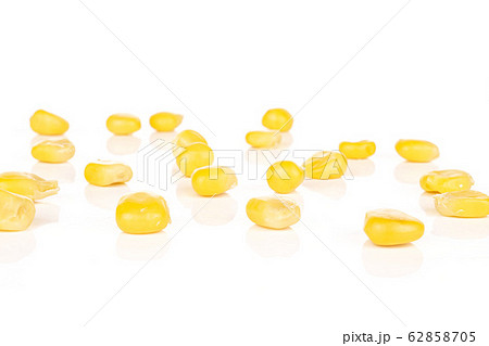 Yellow canned corn isolated on white 62858705