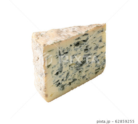 Piece of Blue Mold Cheese on White Background Piece of Blue Mold Cheese on White Background 62859255