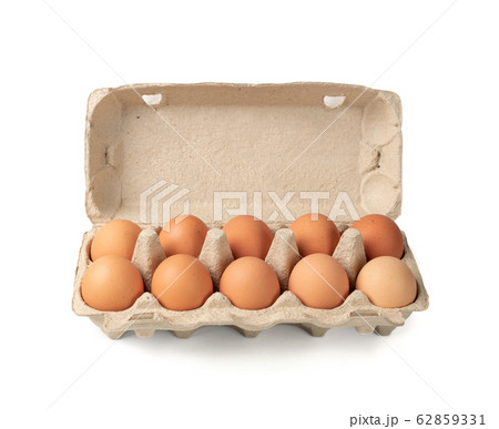 Egg Box with Chicken Eggs, Carton Pack or Egg 62859331