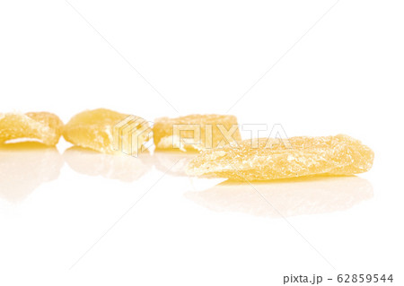 Dried yellow pineapple isolated on white 62859544