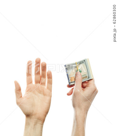 Hand with us dollars cash money and empty hand 62860300