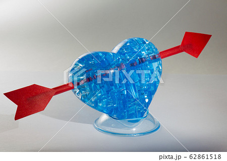velvet heart pierced by steel cupid arrow 62861518