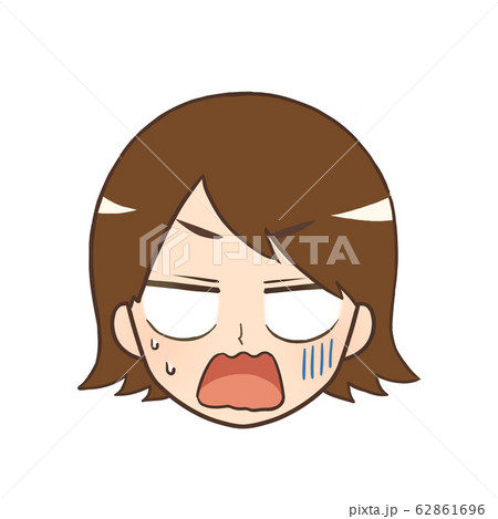 女性の表情 アイコン (驚く) 62861696