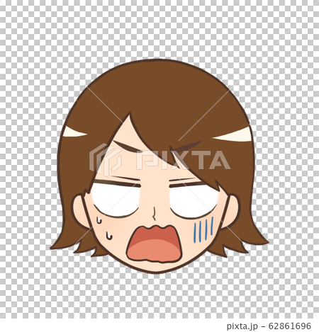 女性の表情 アイコン (驚く) 62861696