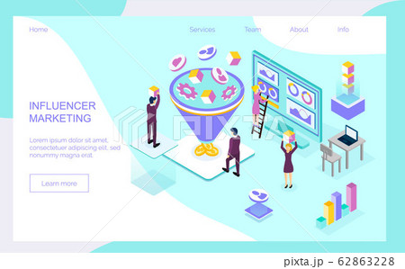 Influencer marketing isometric concept vector 62863228