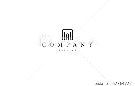 Vector logo on which an abstract image of the letter A in the form of a maze. 62864726