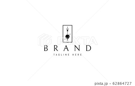 Vector logo on which an abstract image of alchemical symbols in a rectangle. Vector logo on which an abstract image of alchemical symbols in a rectangle. 62864727