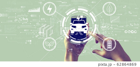 EV concept with smartphone 62864869