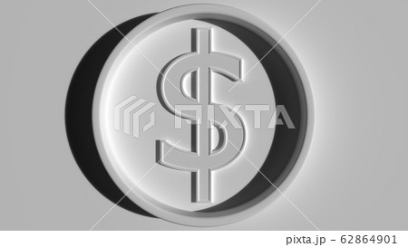 Dollar symbol in ring, eclipse lighting. Economic report or forex related 3D rendering 62864901
