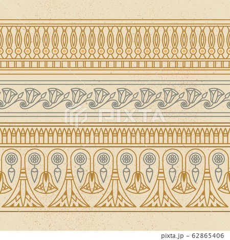 Seamless vector illustration based on the Egyptian national ornament with lotus flower 62865406