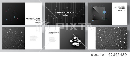 Vector layout of the presentation slides design business templates, multipurpose template for presentation brochure, brochure cover. Tech science future background, space design astronomy concept. 62865489