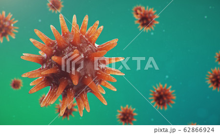 3D illustration Coronavirus concept under the microscope. Spread of the virus within the human. Epidemic, pandemic affecting the respiratory tract. Fatal viral infection. 3D illustration Coronavirus concept under the microscope. Spread of the virus within the human. Epidemic, pandemic affecting the respiratory tract. Fatal viral infection. 62866924