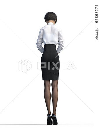 お辞儀するビジネススーツの女性 Perming3dcgイラスト素材のイラスト素材