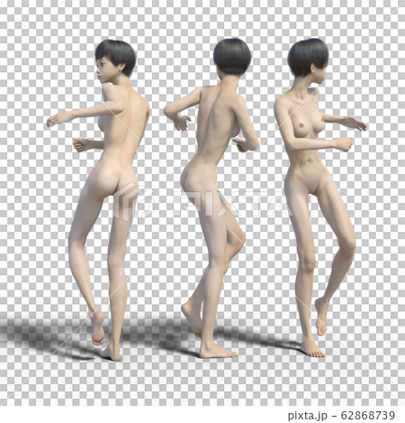 Female pose collection @ perming3DCG illustration material 62868739