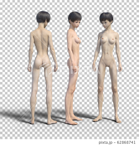 Female pose collection @ perming3DCG illustration material 62868741