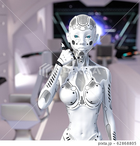AIロボット アンドロイド perming3DCG イラスト素材 AIロボット アンドロイド perming3DCG イラスト素材 62868805