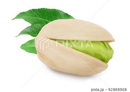 pistachio with leaves isolated on white background with clipping path and full depth of field pistachio with leaves isolated on white background with clipping path and full depth of field 62868908