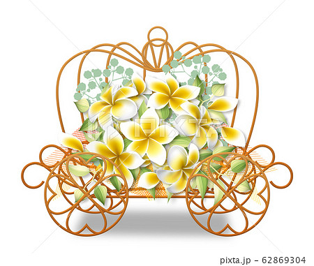 フラワーアレンジメント 母の日 プルメリア 黄色のイラスト素材