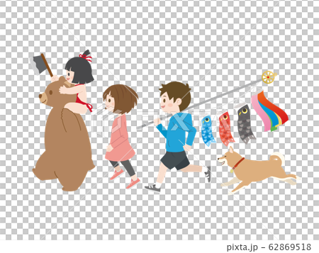 Children's Day Illustration Children Running with Kintaro Children's Day Illustration Children Running with Kintaro 62869518