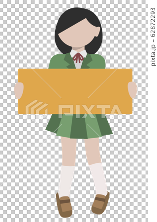 一名女學生爭辯標語牌的插圖 一名女學生爭辯標語牌的插圖 62872293