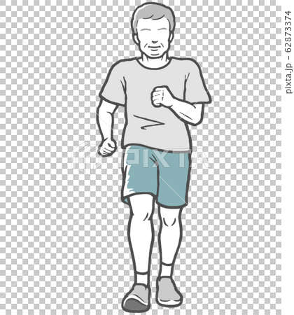 插图素材: 慢跑男子中年男子 查看全部