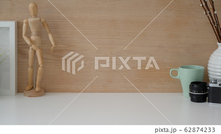 Close up view of workspace with copy space and 62874233