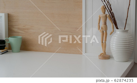 Cropped shot of  workspace with mock-up frame, 62874235