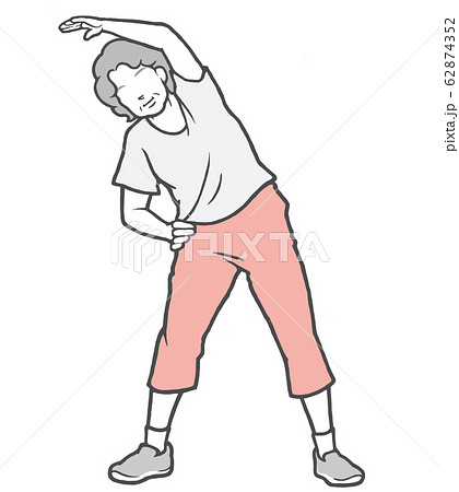 ラジオ体操 中年女性 ストレッチ 外 ラジオ体操 中年女性 ストレッチ 外 62874352