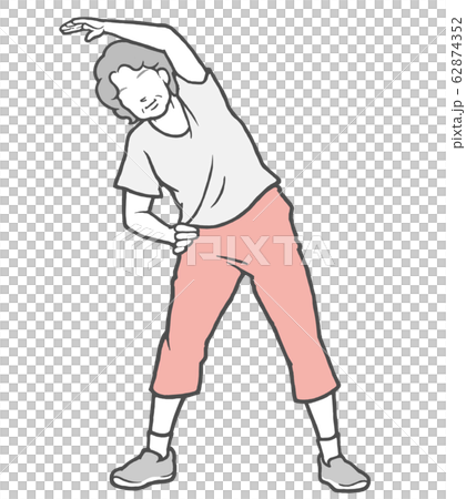 ラジオ体操 中年女性 ストレッチ 外 ラジオ体操 中年女性 ストレッチ 外 62874352