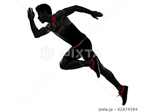 Young Man Athletics Runner Running Sprinter の写真素材