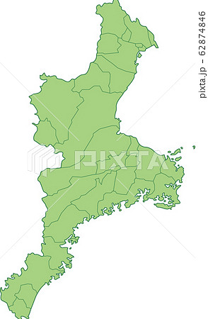 三重県の地図_市町村別 62874846