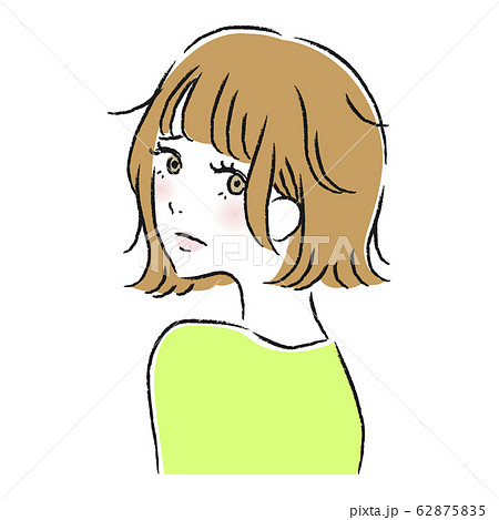 髪の悩み 女性のイラスト素材