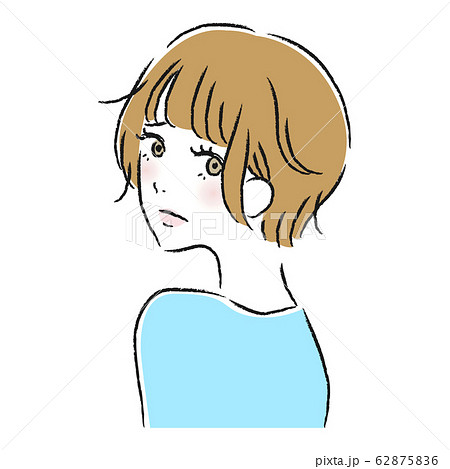 髪の悩み 女性のイラスト素材