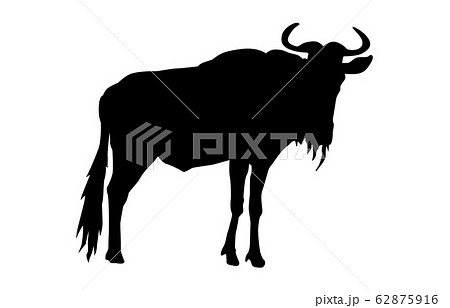 動物シルエット動物園ヌー3のイラスト素材