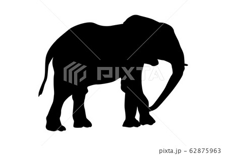 動物シルエット動物園ゾウ1のイラスト素材