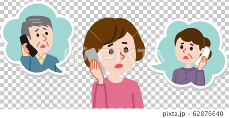 Woman contacting by phone Woman contacting by phone 62876640