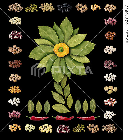 decorative set of spices and legumes 62876957