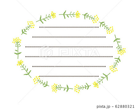菜の花のお手紙フレームのイラスト素材 6321