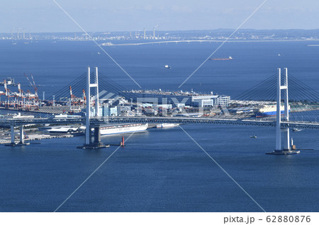 日本の横浜都市景観  新型コロナウイルス・ダイヤモンド・プリンセスを望む＝2020年2月9日 62880876