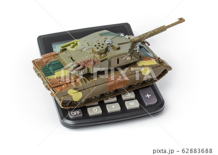 Calculator and toy panzer 62883688