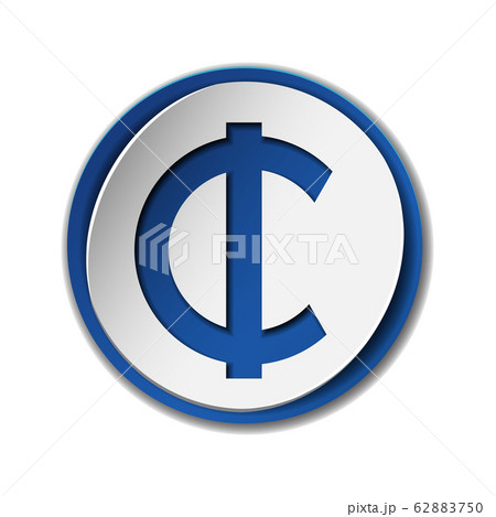 Cedi currency symbol on colored circle flat icon 62883750
