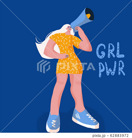 Girl Power Character Big Size And Bright Poster のイラスト素材 6272