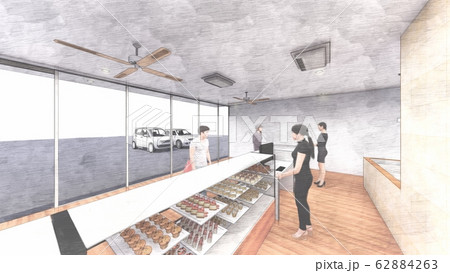 ケーキ屋 人あり イラスト46 ケーキ屋 人あり イラスト46 62884263