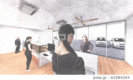 ケーキ屋　人あり　イラスト47 62884264